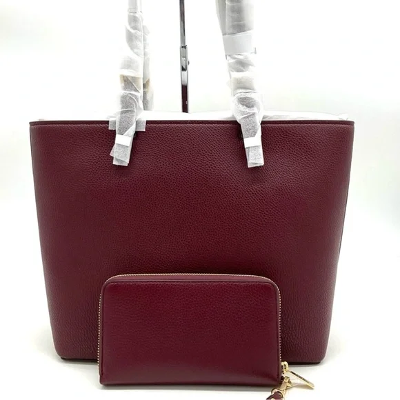 Michael Kors Jet Set Medium Pocket Tote Bag & Large Flat Mf Phone Case Wallet